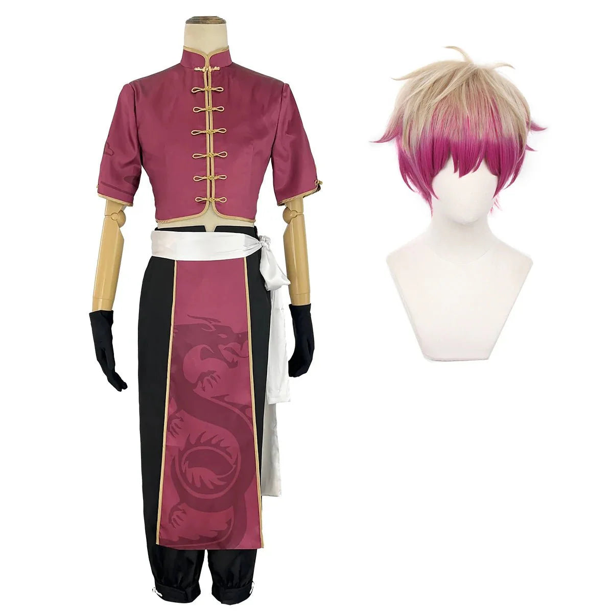 Blue Lock Anime Ness Cosplay China Costume Kung Fu Tang Suit Wig Rose Net Synthetic Fiber Adjustable Size Halloween - Coscosmos