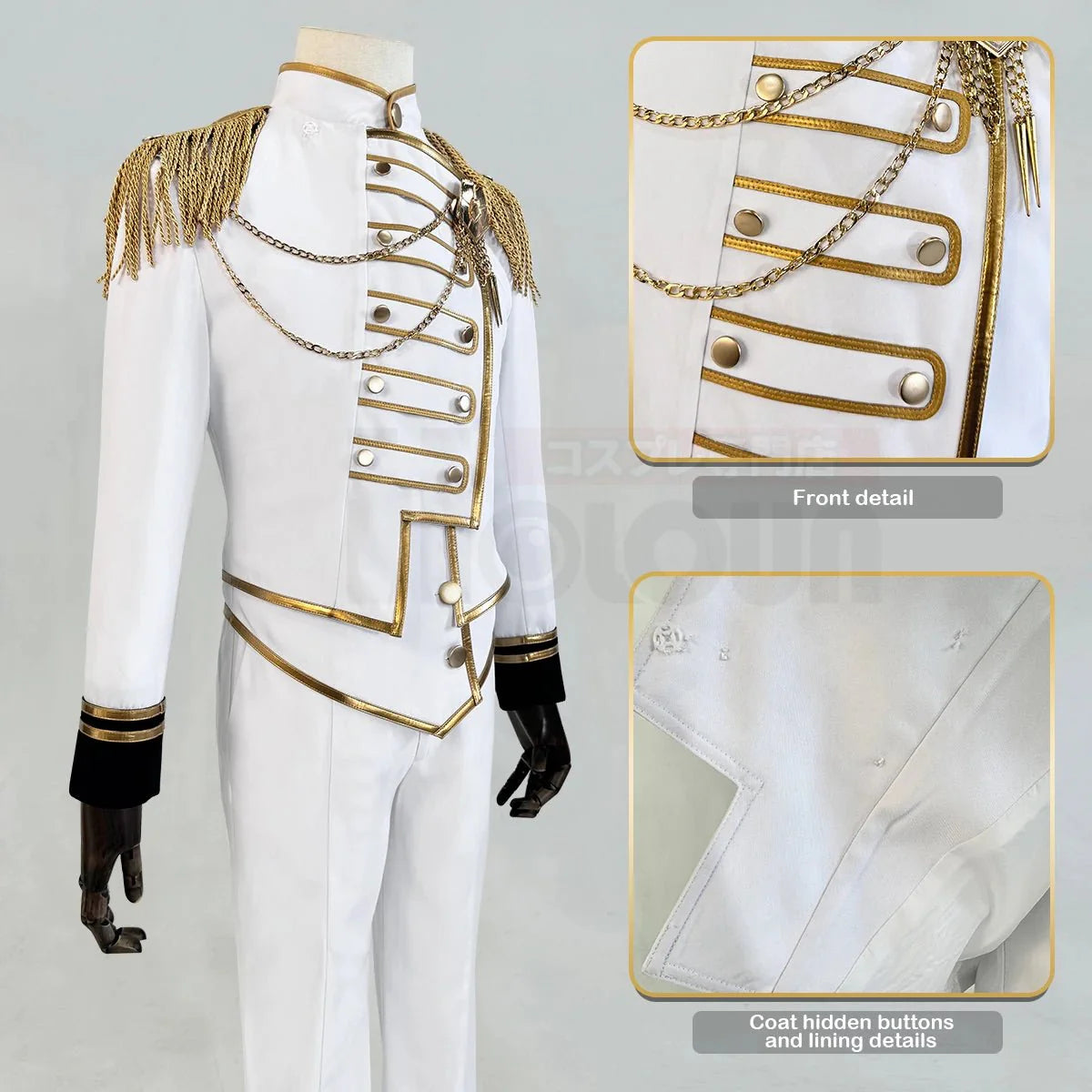 Halloweez Anime Reo Mikage Cosplay Costume with White Cloak and Rose Net - Halloweez