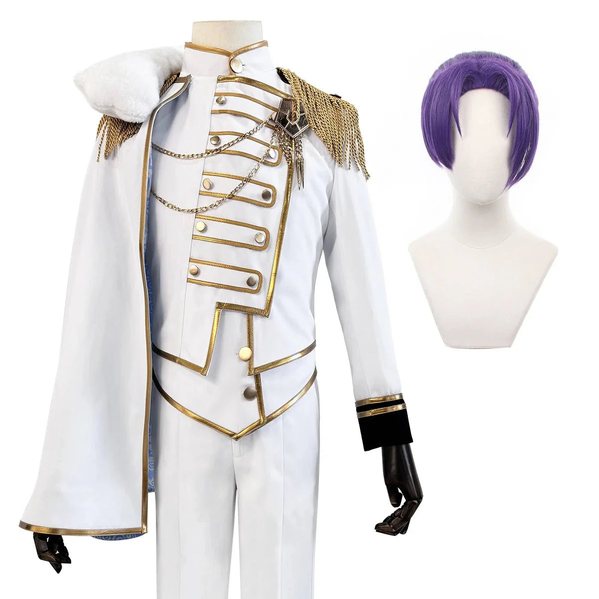 Halloweez Anime Reo Mikage Cosplay Costume with White Cloak and Rose Net - Halloweez