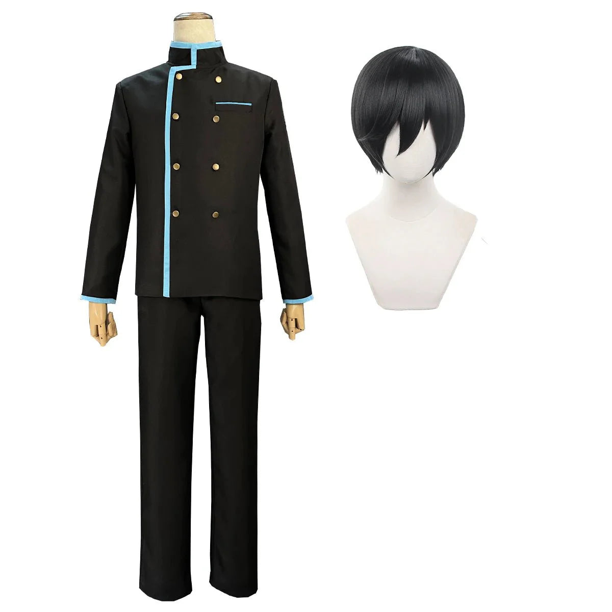 Halloweez Rin Itoshi Cosplay Costume - Blue Lock Anime High School Uniform with DK Logo Coat - Halloweez