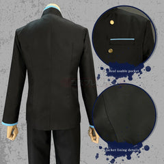 Halloweez Rin Itoshi Cosplay Costume - Blue Lock Anime High School Uniform with DK Logo Coat - Halloweez