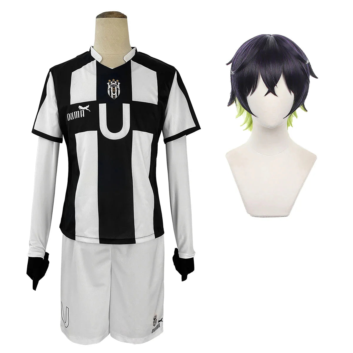 Blue Lock Manga Anime Niko Barou Aiku Sendou Snuffy Lorenzo Aryu Cosplay Costume Wig Rose Net Football Uniform Halloween - Coscosmos