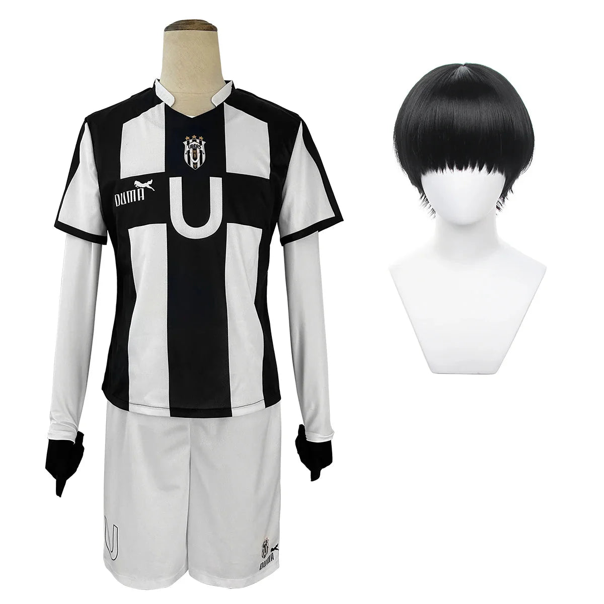Blue Lock Manga Anime Niko Barou Aiku Sendou Snuffy Lorenzo Aryu Cosplay Costume Wig Rose Net Football Uniform Halloween - Coscosmos