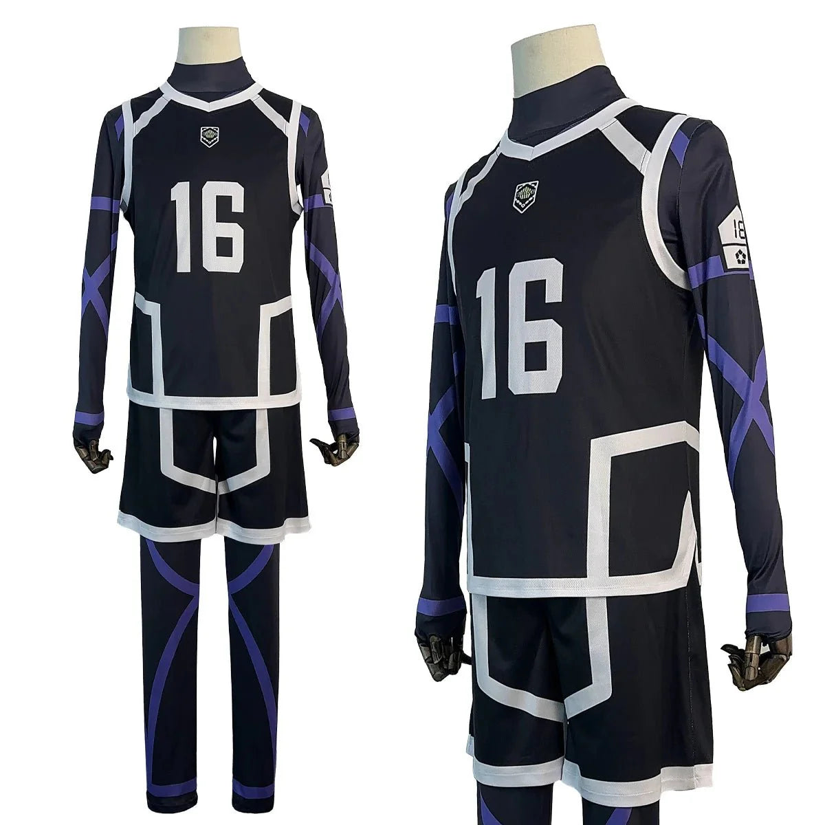 Blue Lock Season 2 Anime Bachira Cosplay Costume Wig NO.16 Training Jerseys 4PCS Football Uniform Daily Wear Cos Gift - Coscosmos