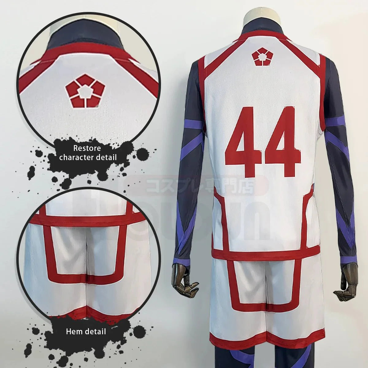 Blue Lock Season 2 Anime Chigiri Cosplay Costume Wig NO.44 Training Jerseys 4PCS Football Uniform Daily Wear Cos Gift - Coscosmos