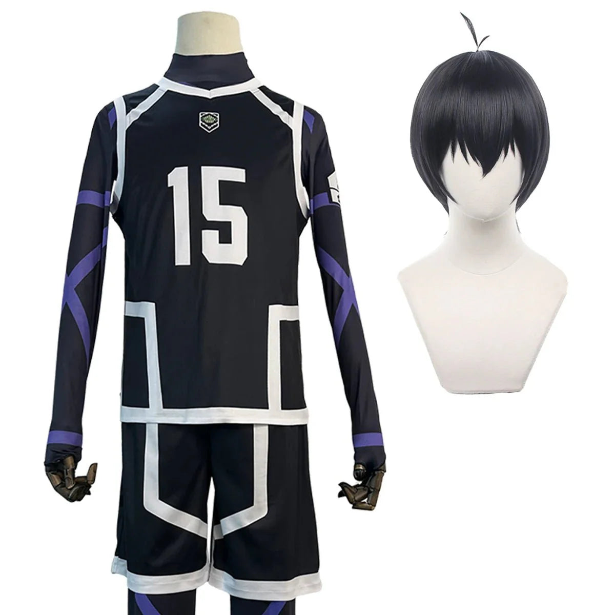 Blue Lock Season 2 Anime Isagi Cosplay Costume Wig NO.15 Training Jerseys 4PCS Football Uniform Daily Wear Cos Gift - Coscosmos