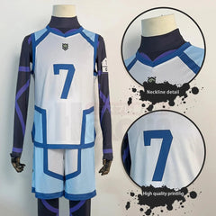 Blue Lock Season 2 Anime Nagi Cosplay Costume Wig NO.7 Training Jerseys 4PCS Football Uniform Daily Wear Cos Gift - Coscosmos