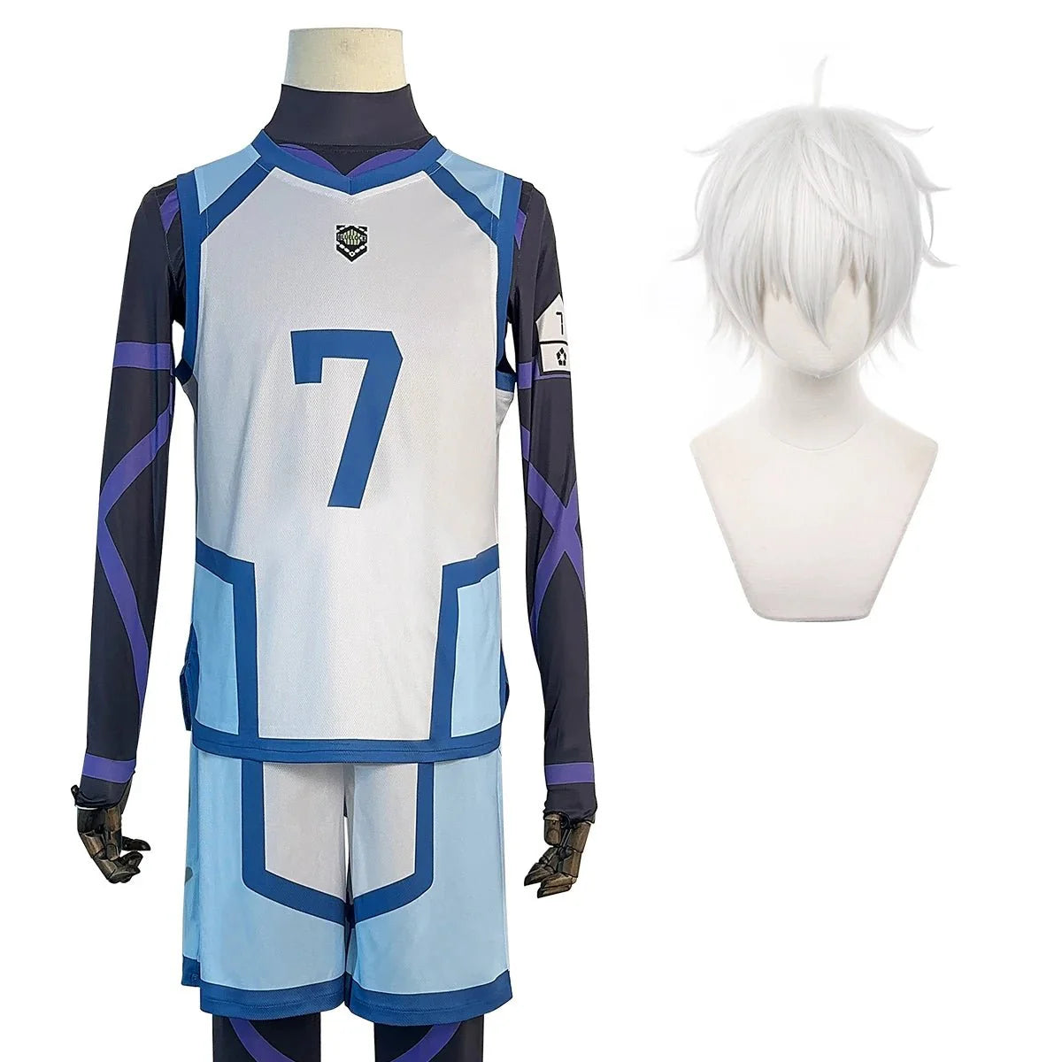 Blue Lock Season 2 Anime Nagi Cosplay Costume Wig NO.7 Training Jerseys 4PCS Football Uniform Daily Wear Cos Gift - Coscosmos