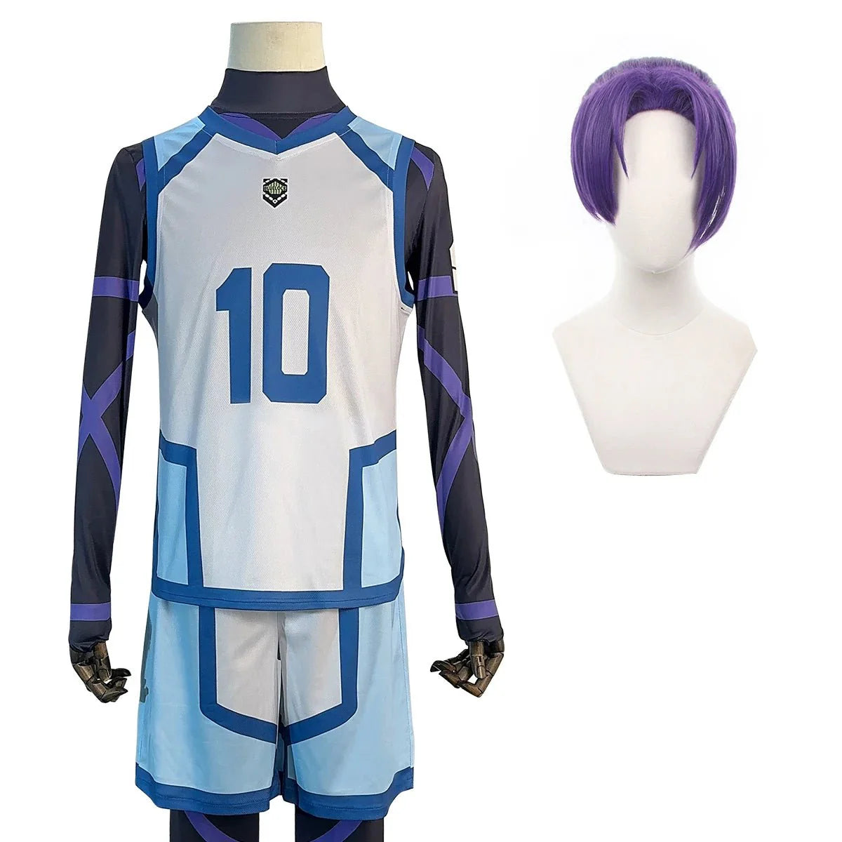 Blue Lock Season 2 Anime Reo Mikage Cosplay Costume Wig NO.10 Training Jerseys 4PCS Football Uniform Daily Wear Cos Gift - Coscosmos