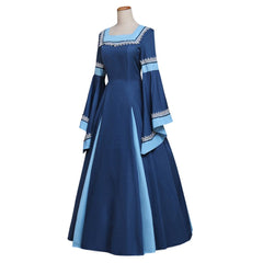 Blue Medieval Renaissance Gothic Victorian Dress Ball Gown Adult Halloween Cosplay Costume - Coscosmos