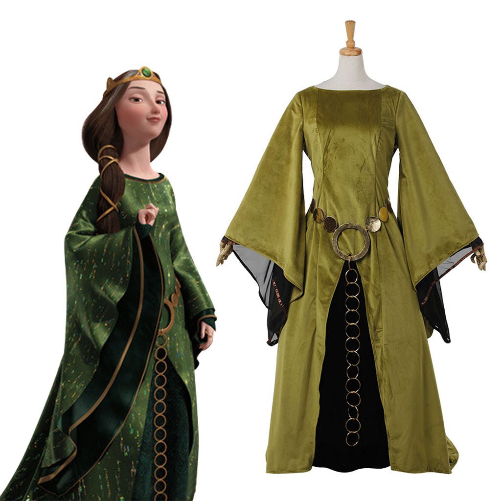 Brave Queen Elinor Cosplay Costume | Victorian Renaissance Wedding Dress for Women - Coscosmos