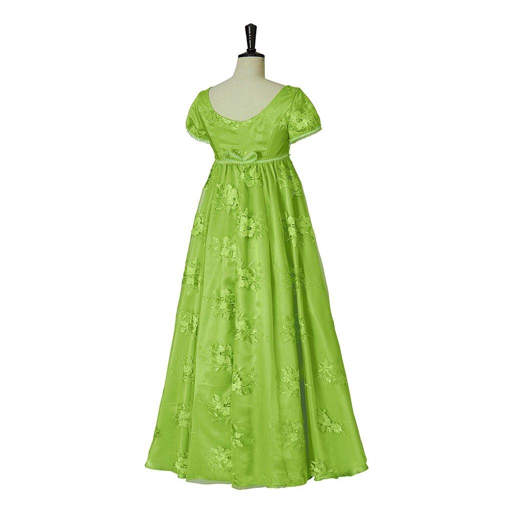 Bridgerton Cosplay Costume Green Empire Gown - Embrace Regency Elegance - Coscosmos