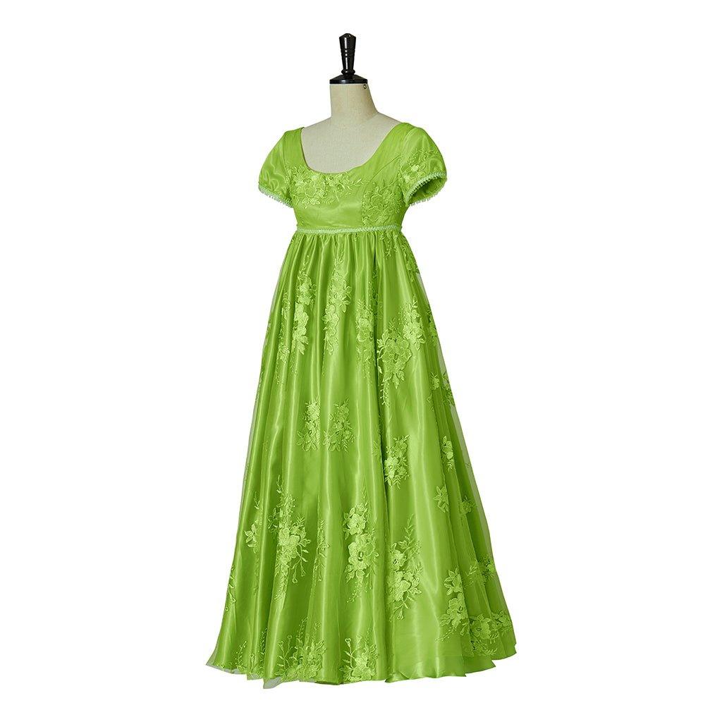 Bridgerton Cosplay Costume Green Empire Gown - Embrace Regency Elegance - Coscosmos