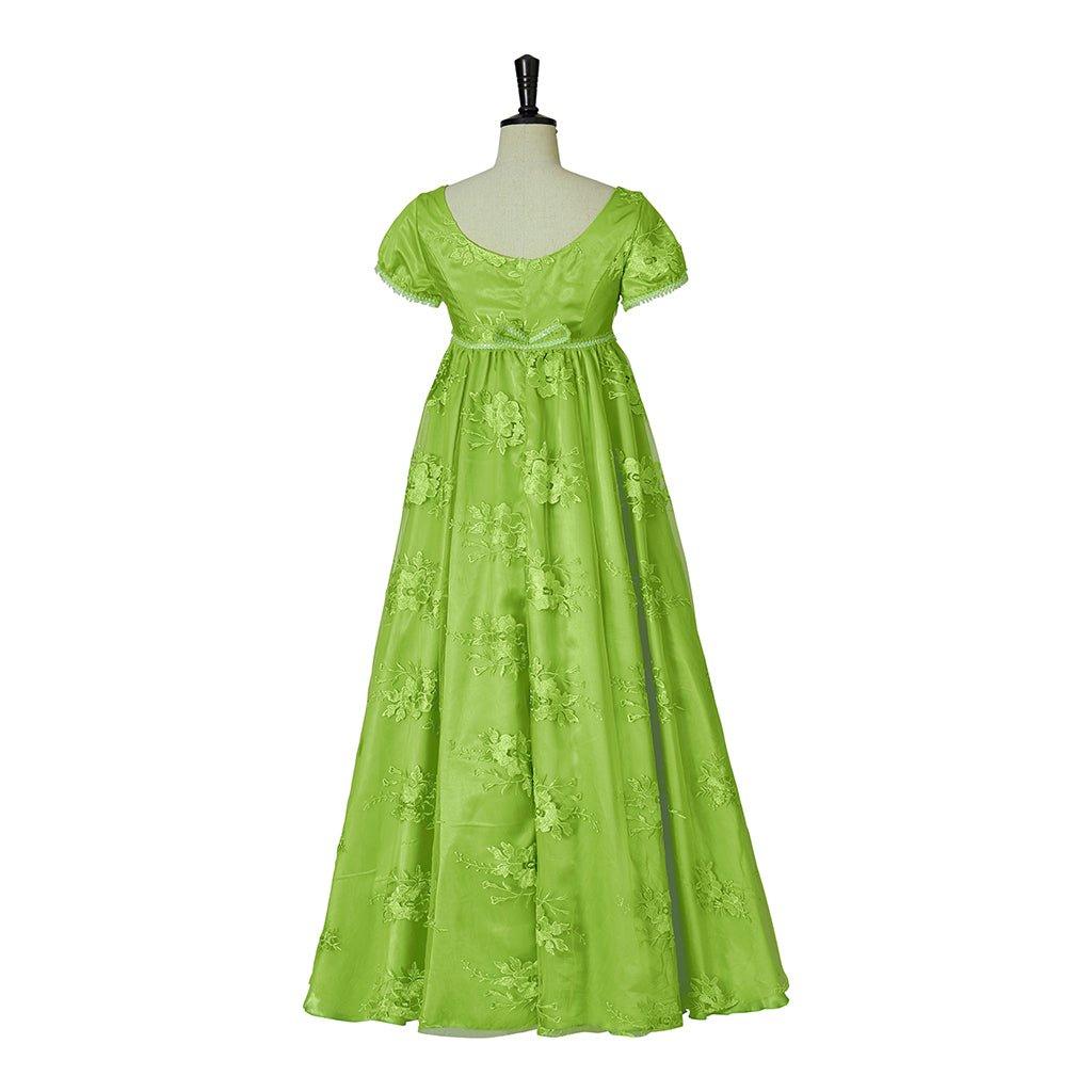 Bridgerton Cosplay Costume Green Empire Gown - Embrace Regency Elegance - Coscosmos