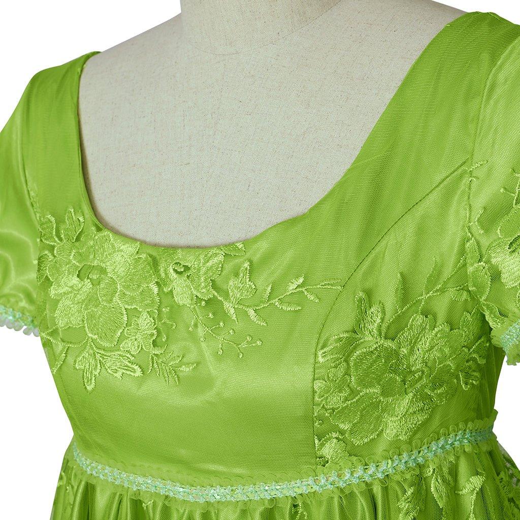 Bridgerton Cosplay Costume Green Empire Gown - Embrace Regency Elegance - Coscosmos