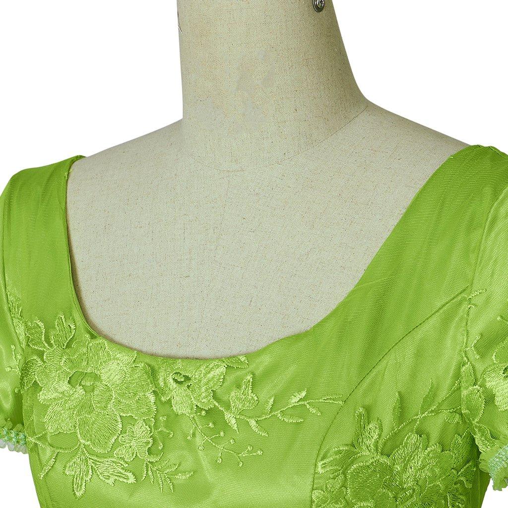 Bridgerton Cosplay Costume Green Empire Gown - Embrace Regency Elegance - Coscosmos