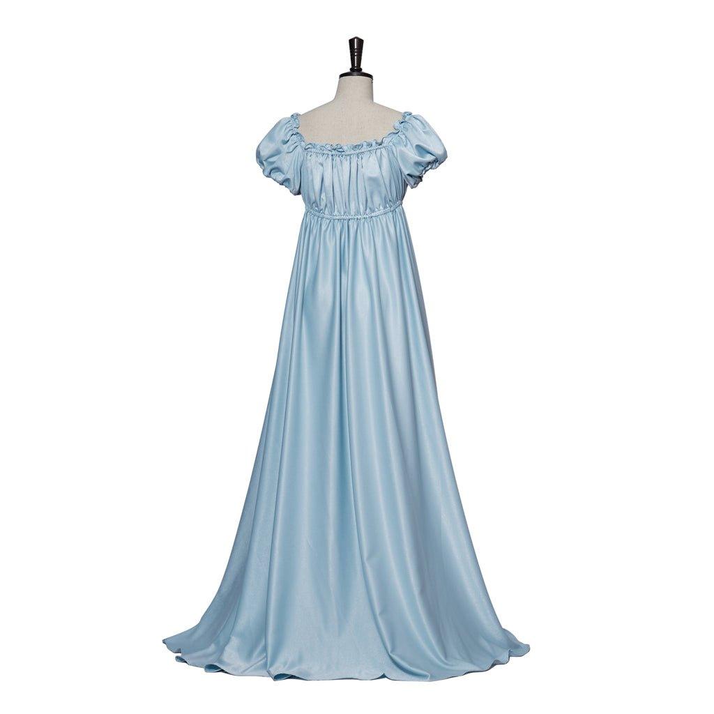 Halloweez Cosplay Costume - Elegant Light Blue Silky Empire Waist Regency Gown - Halloweez