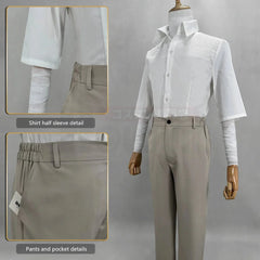 Halloweez Dazai Osamu Cosplay Costume with Wig, Coat, Pants, and Pendant for Stylish Daily Wear - Halloweez