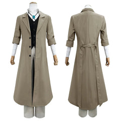 Halloweez Dazai Osamu Cosplay Costume with Wig, Coat, Pants, and Pendant for Stylish Daily Wear - Halloweez