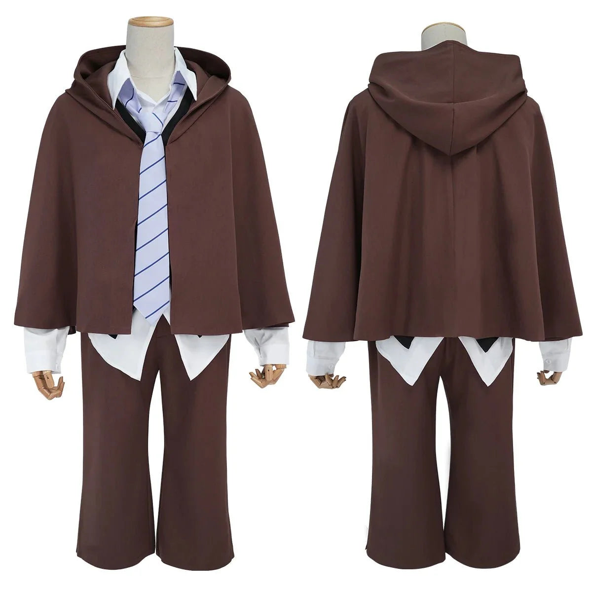Halloweez Anime Edogawa Rampo Cosplay Costume Set with Cape, Elastic Pants, Shirt, Vest, Tie, and Hat - Halloweez