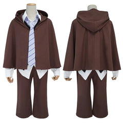 Halloweez Anime Edogawa Rampo Cosplay Costume Set with Cape, Elastic Pants, Shirt, Vest, Tie, and Hat - Halloweez