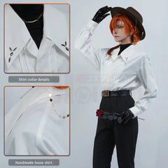 Bungo Anime Nakahara Chuuya Cosplay Costume Wig 10th Anniversary Lining Coat Pants Shirt Hat Gloves Daily Wear Halloween - Coscosmos