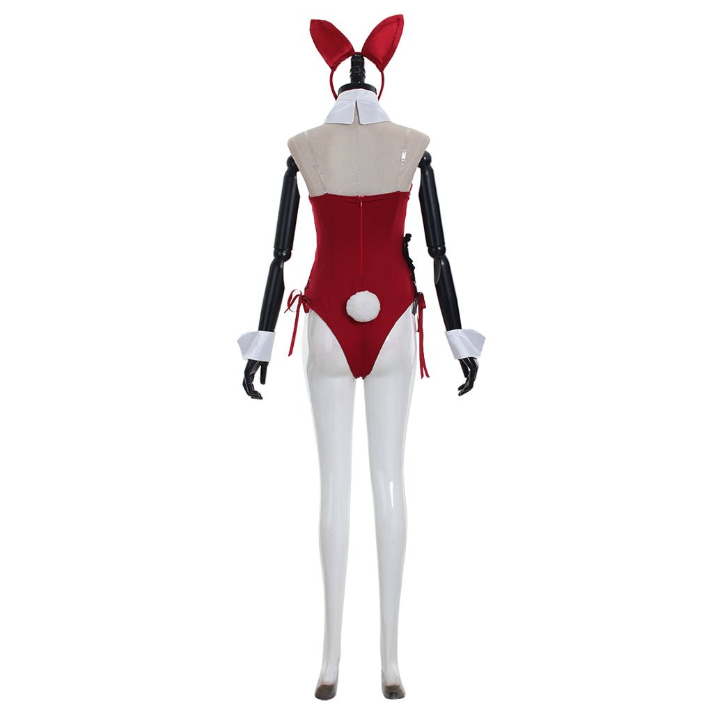 Halloweez Red Sexy Bunny Girl Jumpsuit with Ear Headband - Perfect for Cosplay and Parties - Halloweez