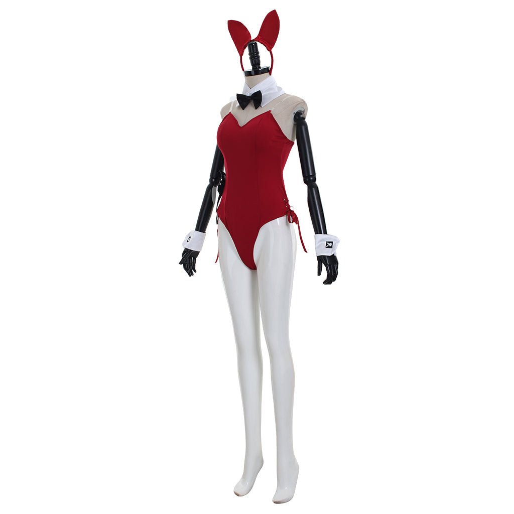 Halloweez Red Sexy Bunny Girl Jumpsuit with Ear Headband - Perfect for Cosplay and Parties - Halloweez