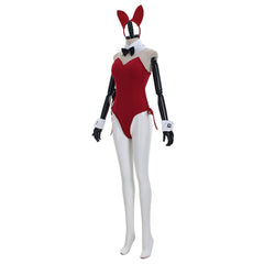 Halloweez Red Sexy Bunny Girl Jumpsuit with Ear Headband - Perfect for Cosplay and Parties - Halloweez