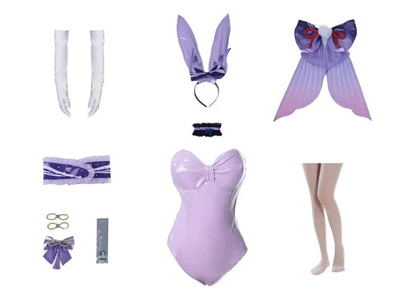 Halloweez Kokomi Cosplay Costume - Genshin Impact Sexy Bunny Jumpsuit Style A & B - Halloweez