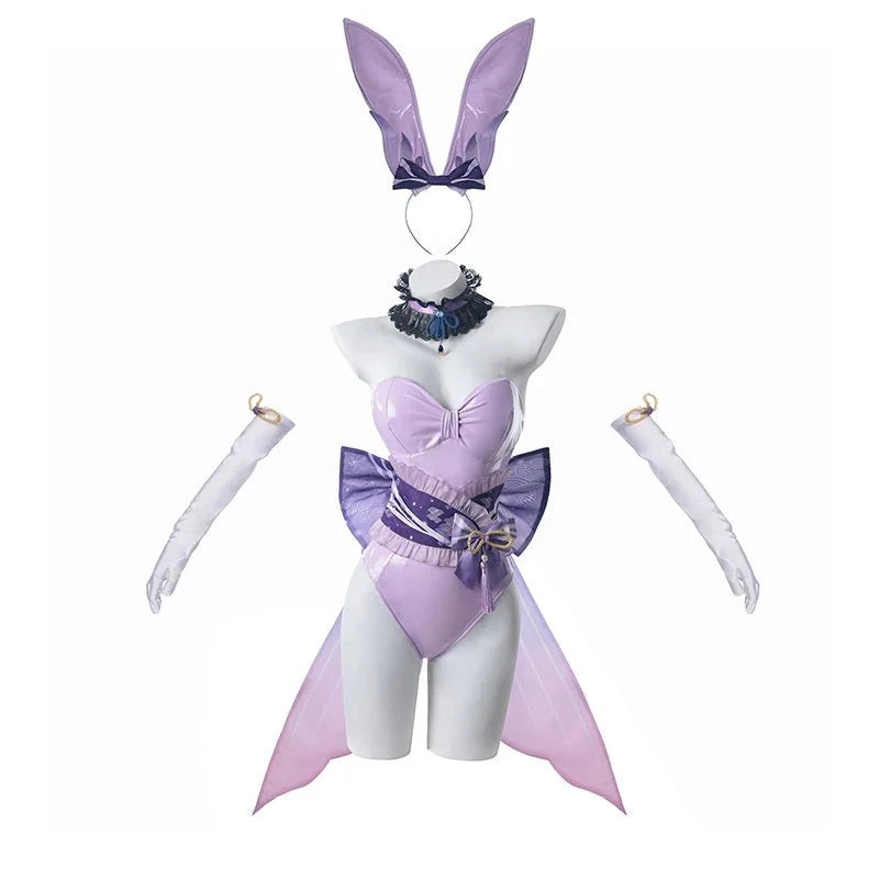 Halloweez Kokomi Cosplay Costume - Genshin Impact Sexy Bunny Jumpsuit Style A & B - Halloweez