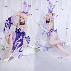 Halloweez Kokomi Cosplay Costume - Genshin Impact Sexy Bunny Jumpsuit Style A & B - Halloweez