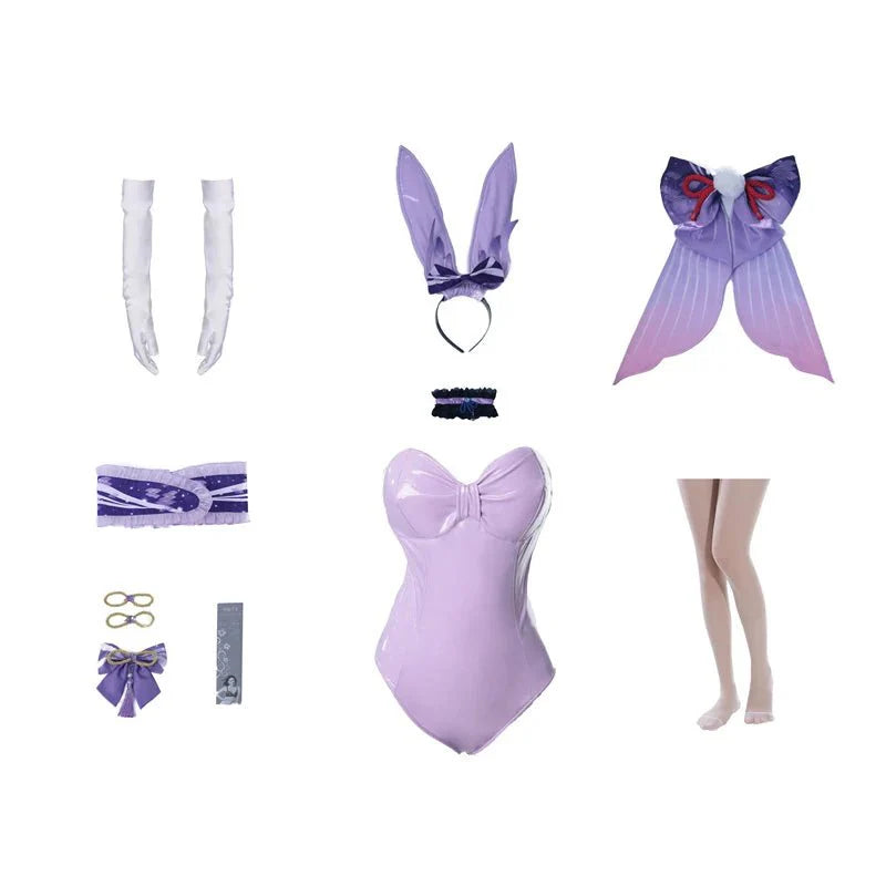 Halloweez Kokomi Cosplay Costume - Genshin Impact Sexy Bunny Jumpsuit Style A & B - Halloweez