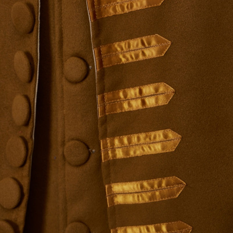 Nueva levita marrón del siglo XVIII: traje de cosplay eduardiano de estilo militar colonial para Halloween