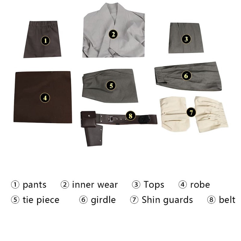 Halloweez Obi-Wan Kenobi Cosplay Costume - Complete Jedi Knight Set for Halloween & Carnival