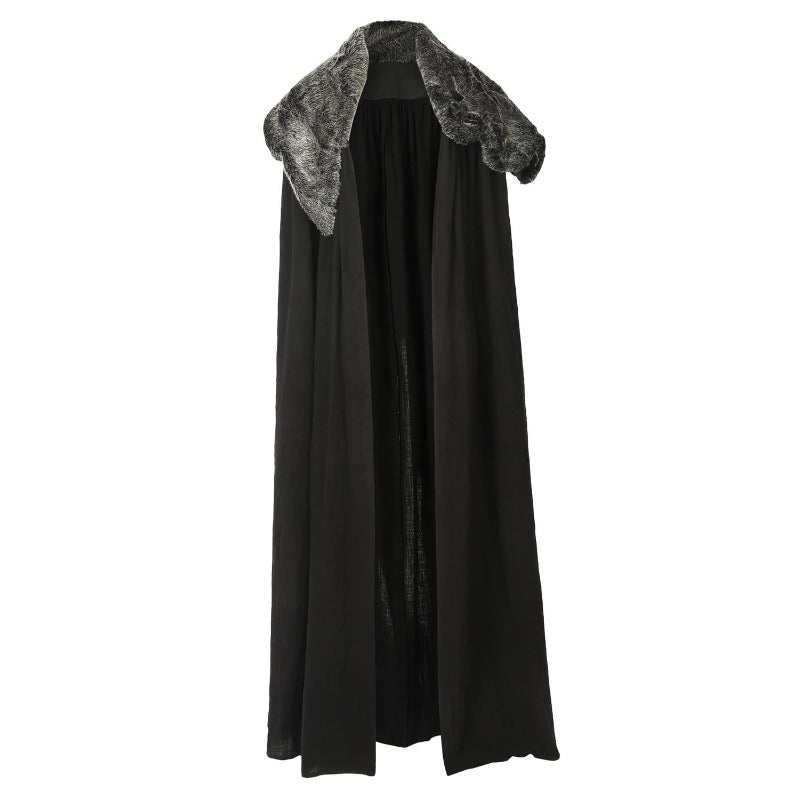 Disfraz de Sansa Stark para Halloween: capa de invierno con cuello de piel para mujer