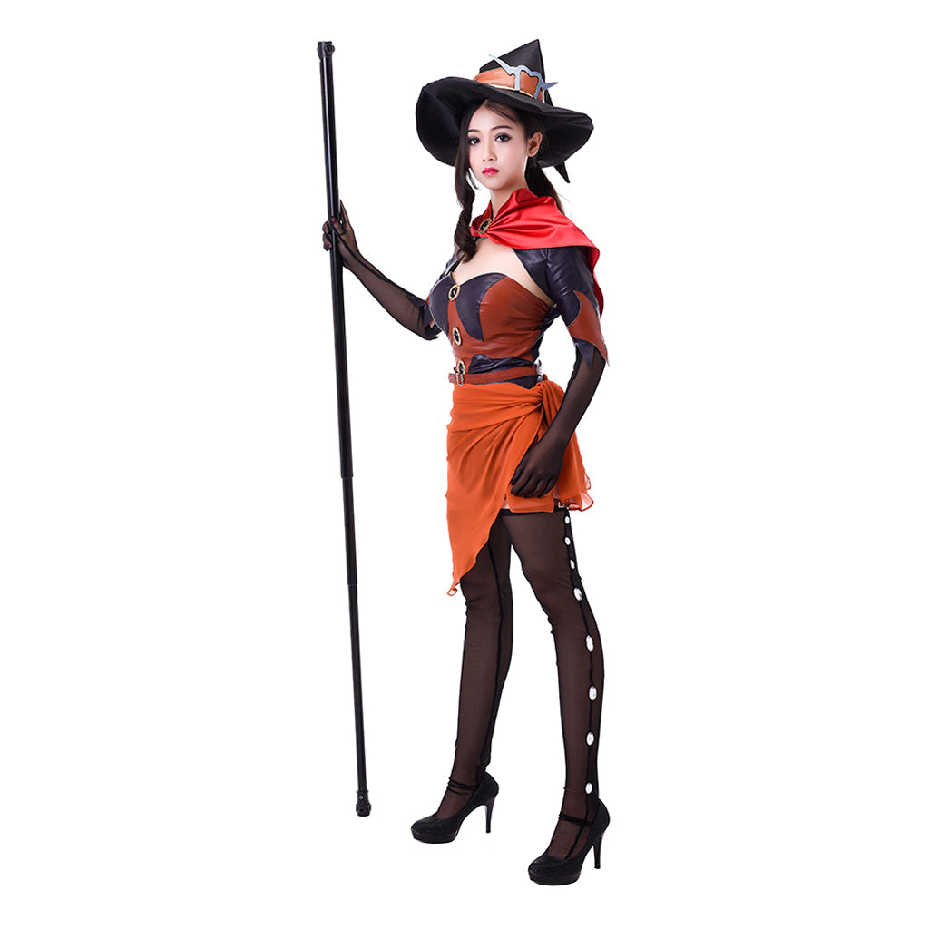 Halloweez Mercy Angela Ziegler Witch Skin Cosplay Costume | Exclusive Game Cosplay Series