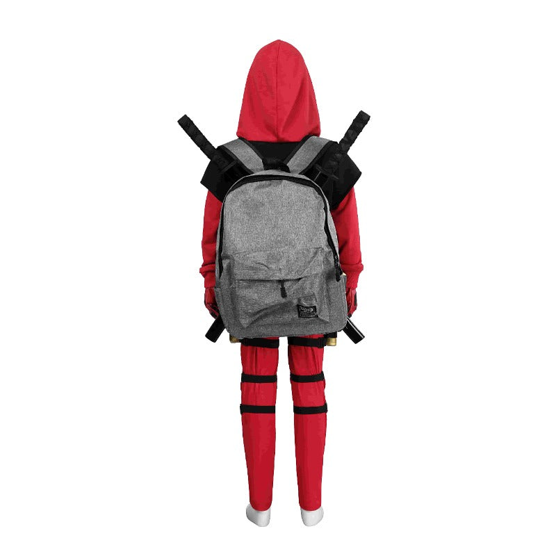 Halloweez Deadpool 3 Wade Winston Wilson Cosplay Hoodie Suit for Kids & Adults