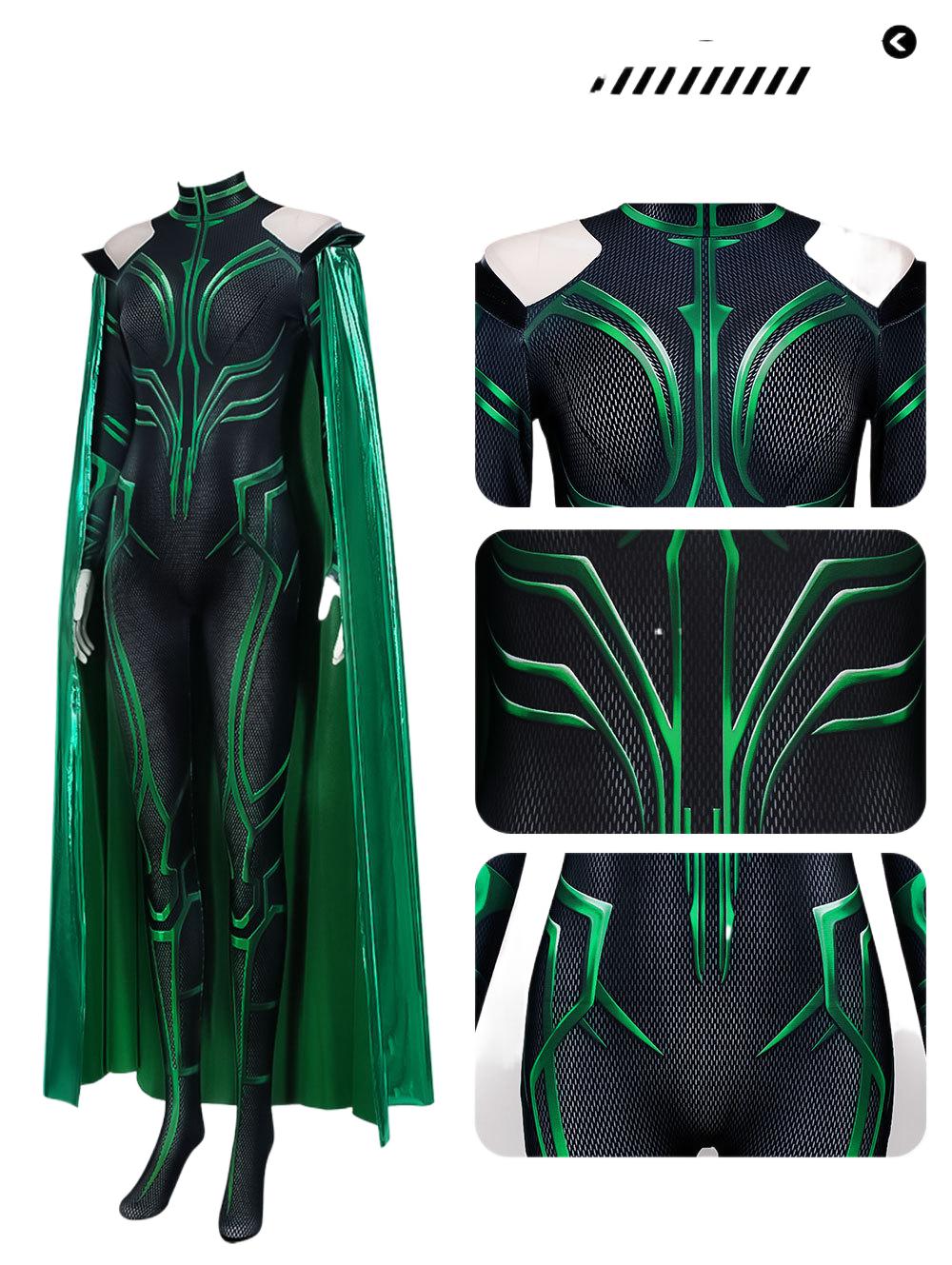 Thor Ragnarok Hela Goddess of Death Cosplay Costume - Tight Suit for Halloween