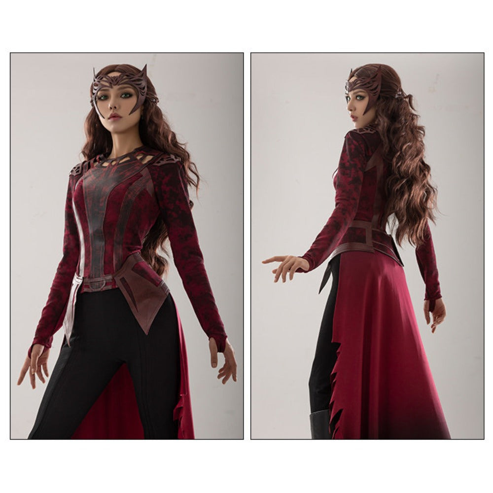 Scarlet Witch Wanda Darkhold Costume Doctor Strange Multiverse of Madness Cosplay Outfit for Halloween - Halloweez
