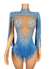 Summer New Hot Red Fringe Modern Dance Performance Costume Stage Talent Show Live Streaming Music Festival Performance Outfit - Halloweez