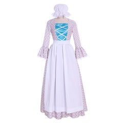 Elegant Victorian Pilgrim Wench Floral Prairie Dress – Women’s Colonial Dress by Halloweez