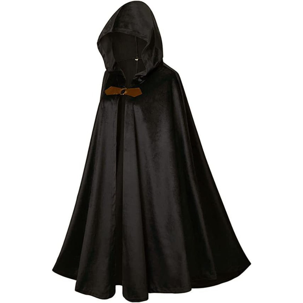 Medieval Deer Suede Cloak Halloween Vintage Battle Warrior Magic Robe Cosplay Costume - Halloweez