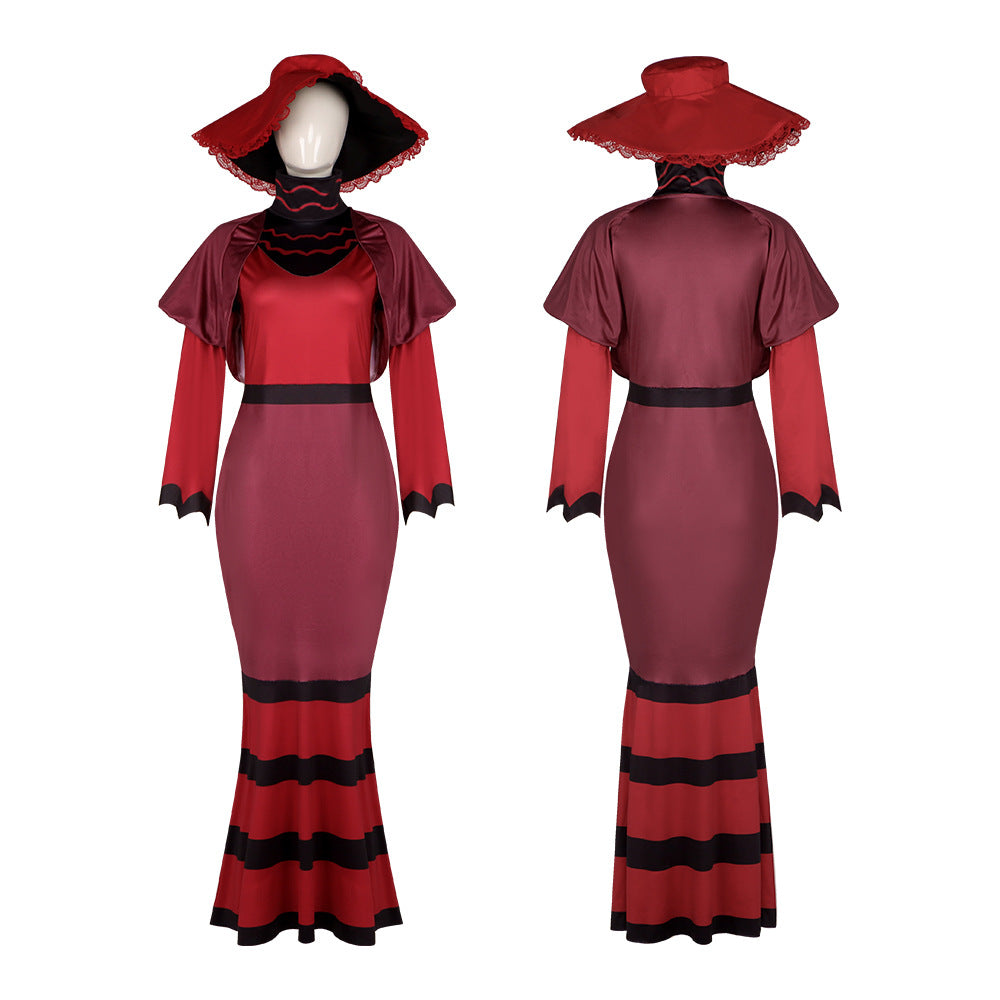Hell's Hotel Female Demon Lord Rosie Cosplay Costume - Tight Long Dress for Halloween Stage Performance