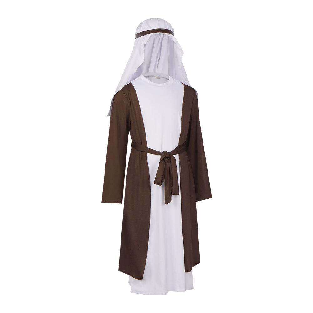 Arabic Cosplay Costume Middle East Dubai Shepherd Elder Halloween Party Outfit - Halloweez