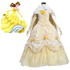 Costume de cosplay Belle pour Halloween | Robe de princesse Disney enchanteresse pour Halloween et cosplay