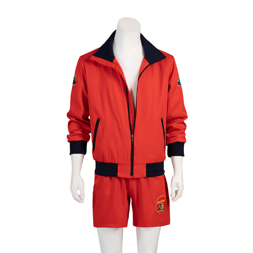 Baywatch-Inspired Men's Red Swim Shorts Set for Summer - Halloweez