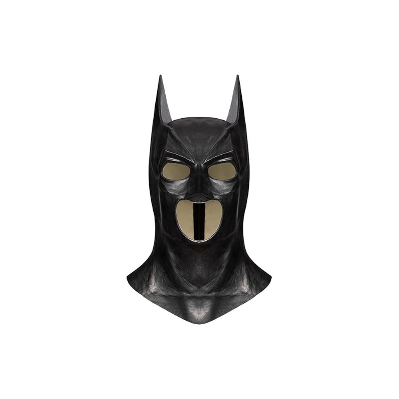 Halloweez Adult Men Dark Black Knight Jumpsuit Cloak Bat Mask Superhero Costume