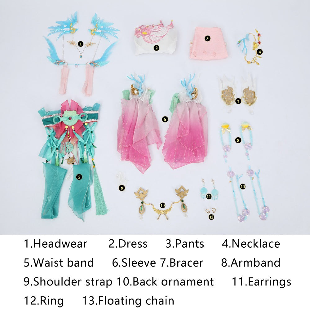 Naraka: Bladepoint Gu Qinghan (Dragon Princess) Cosplay Costume Full Set - Halloweez