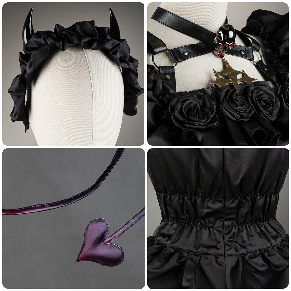 UTAU Kasane Teto Cosplay Costume - Anime Vampire Demon Dress for Halloween - Halloweez